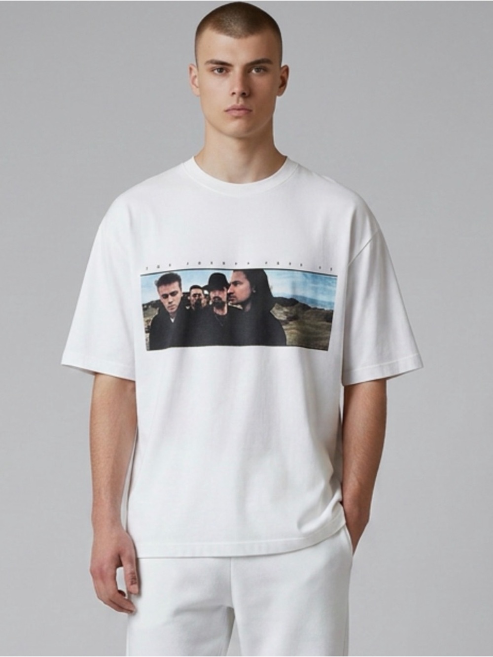 U2 T-Shirt Joshua Tree Photo 2017 North América  Tour White Tee Mens Size M